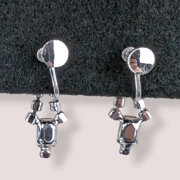 (2/$20) Vintage Jay Flex Sterling Rhinestone Earrings - Picture 4 of 6